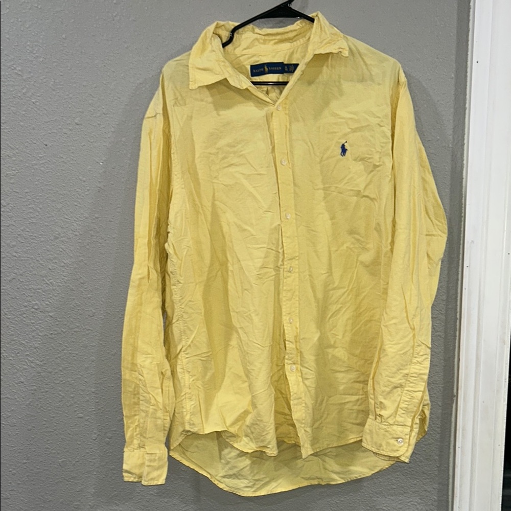 Polo by Ralph Lauren Men's Casual Yellow Button Down Shirt